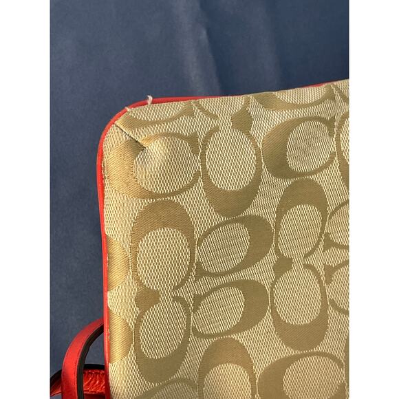 Coach Brown/Orange Signature Canvas and Leather Crossbody Bag - Picture 10 of 10